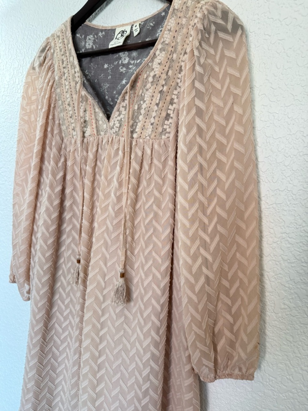 Anthropologie One September Anwen Peasant Dress|  Boho | Intricate Detail Medium - Picture 5 of 13